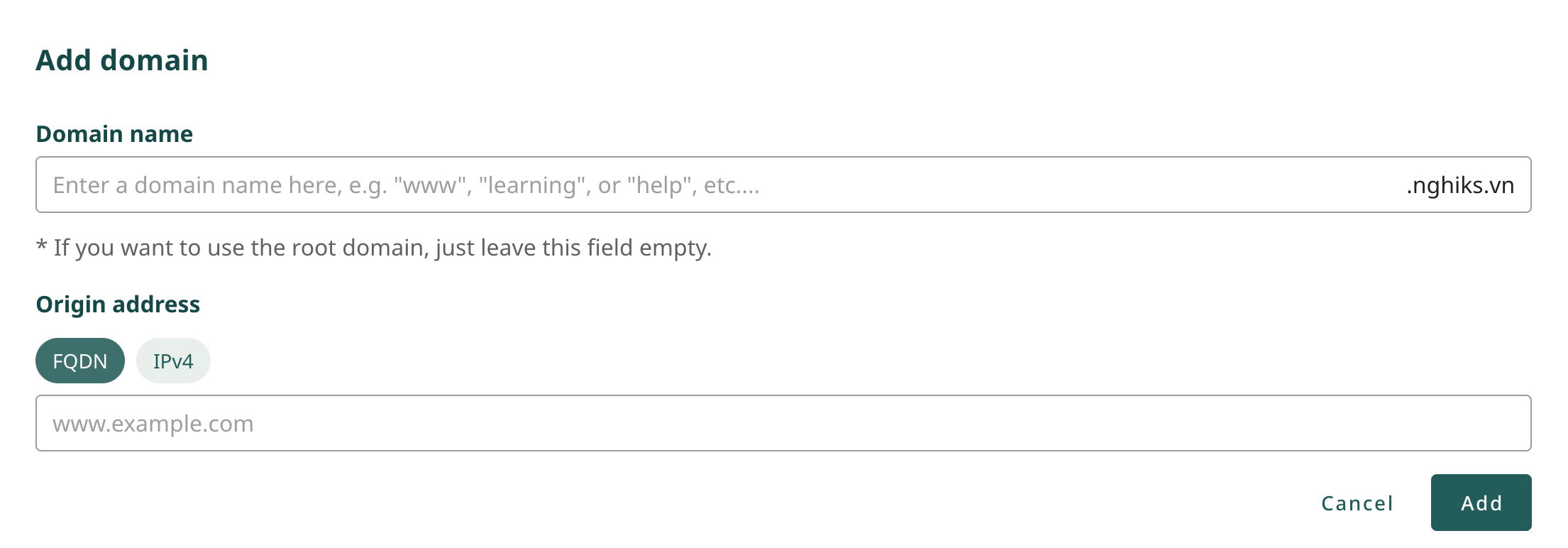 Configure DNS record