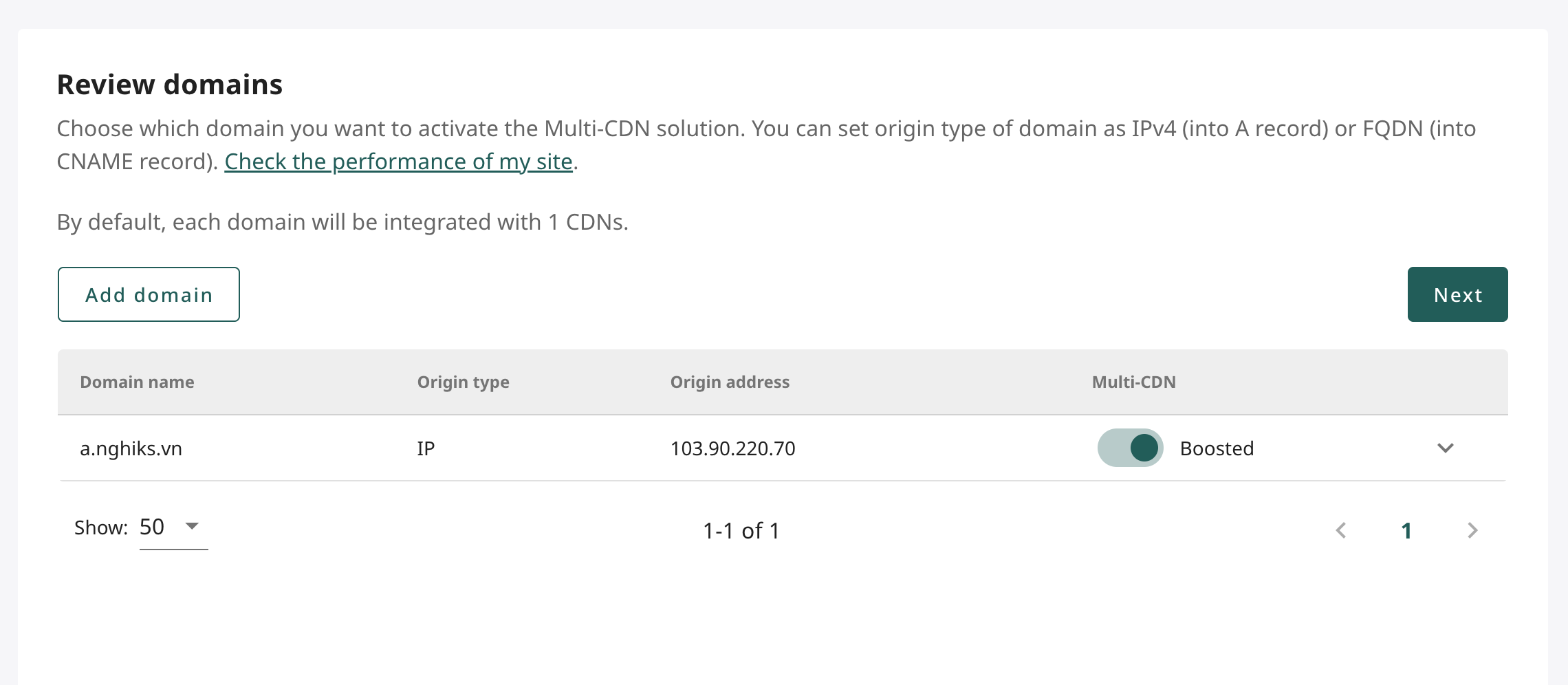 Configure DNS record