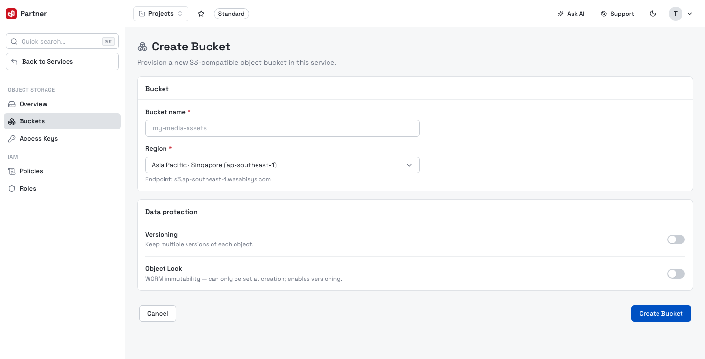 Create bucket