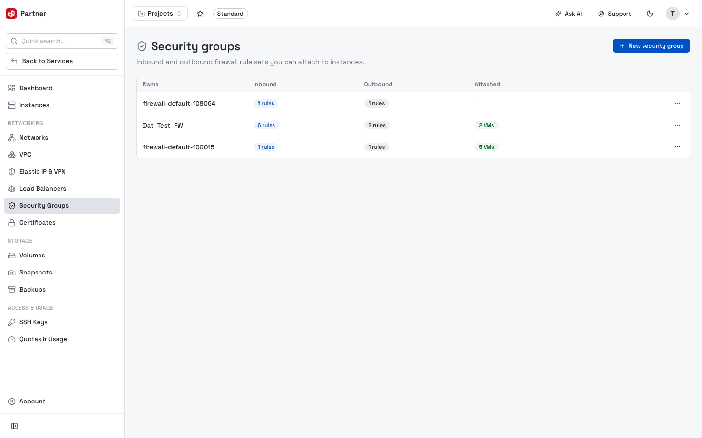 Security groups