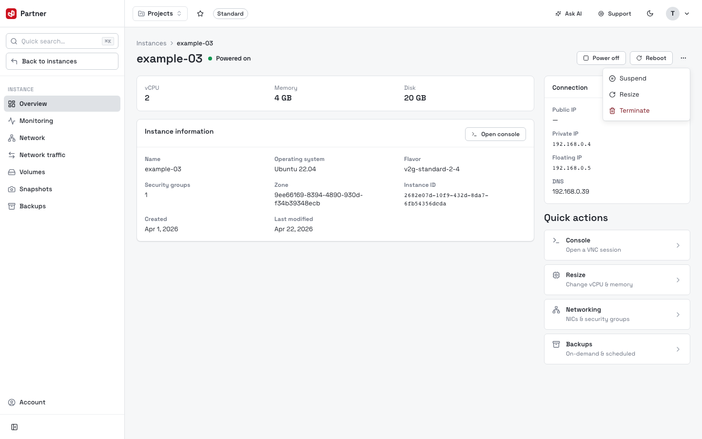 More actions menu